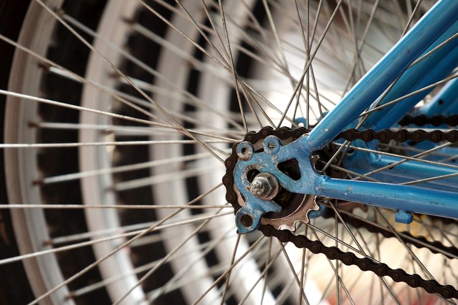 Close view of a bicycle drivetrain